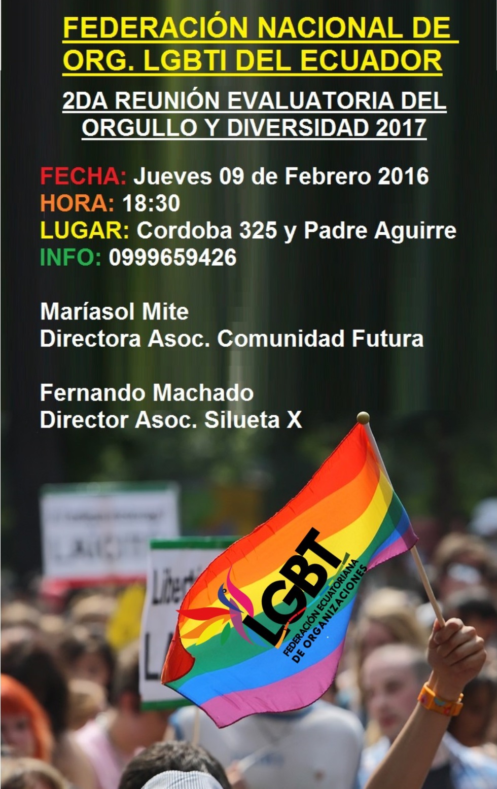 Convocatoria a realizar el desfile y festival del Orgullo y Diversidad Sexual 2017 - Orgullo Guayaquil - Gay Pride Guayaquil Ecuador