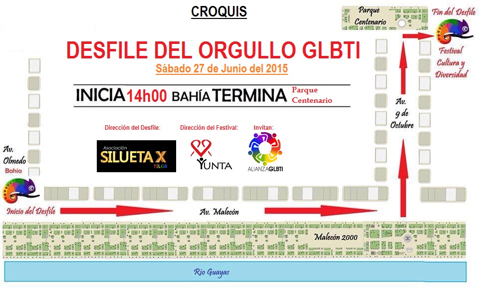 Croquis Orgullo Guayaquil Gay Pride 2015 Ecuador