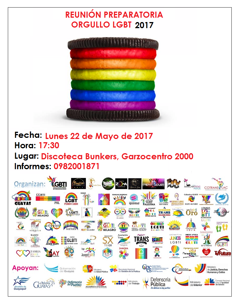 Reunión Preparatorio Orgullo y Diversidad Sexual 2017 - Orgullo Guayaquil - Gay pride Guayaquil Ecuador