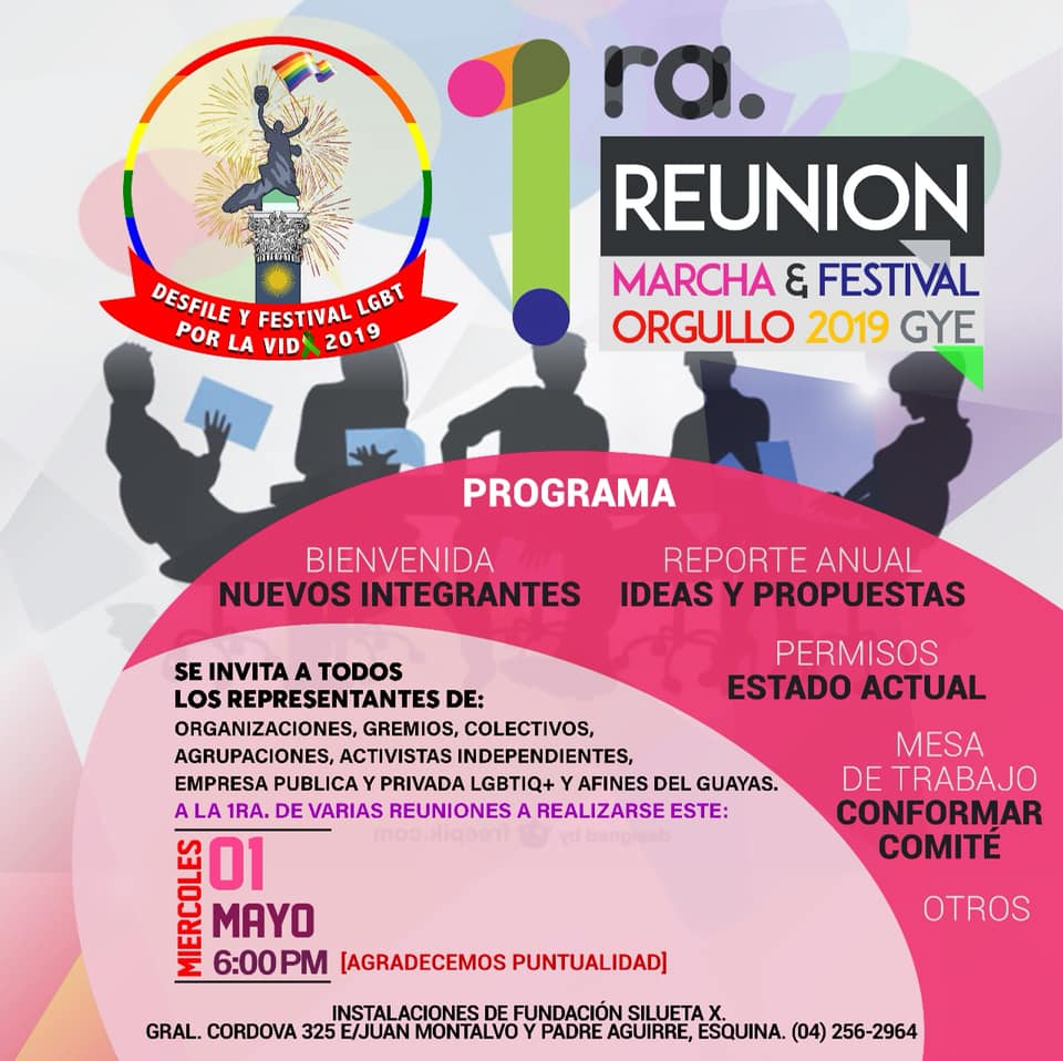 1era Reunión del Orgullo Guayaquil, Orgullo Gay, Orgullo LGBT Guayaquil 2019